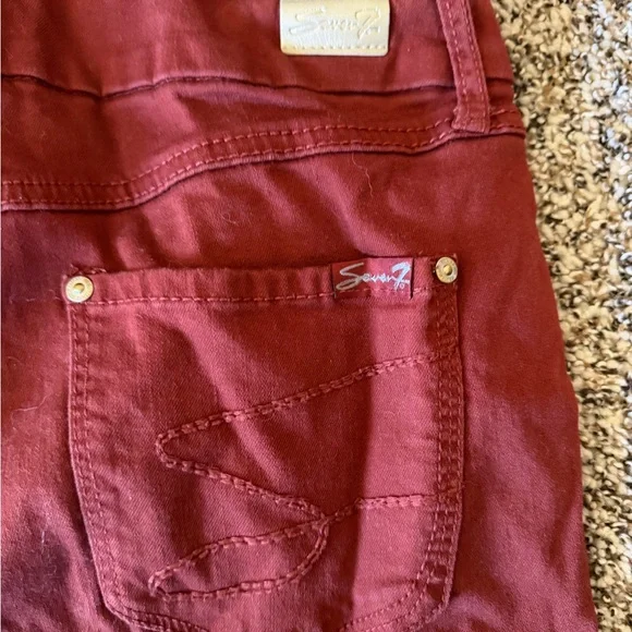 Seven7 Women's Skinny Jeans in Deep Red - Picture 7 of 7